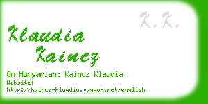 klaudia kaincz business card